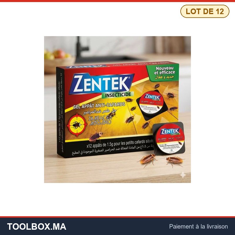 Zentek kit de 12 stations appât anti cafards, gel appât anti cafards