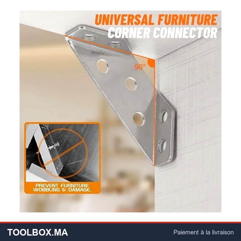 Supports d'angle d'angle universels en acier inoxydable, 15 à 50 pièces, connecteur d'angle de meuble, fixation de Joint, cadre de lit, tiroir d'armoire