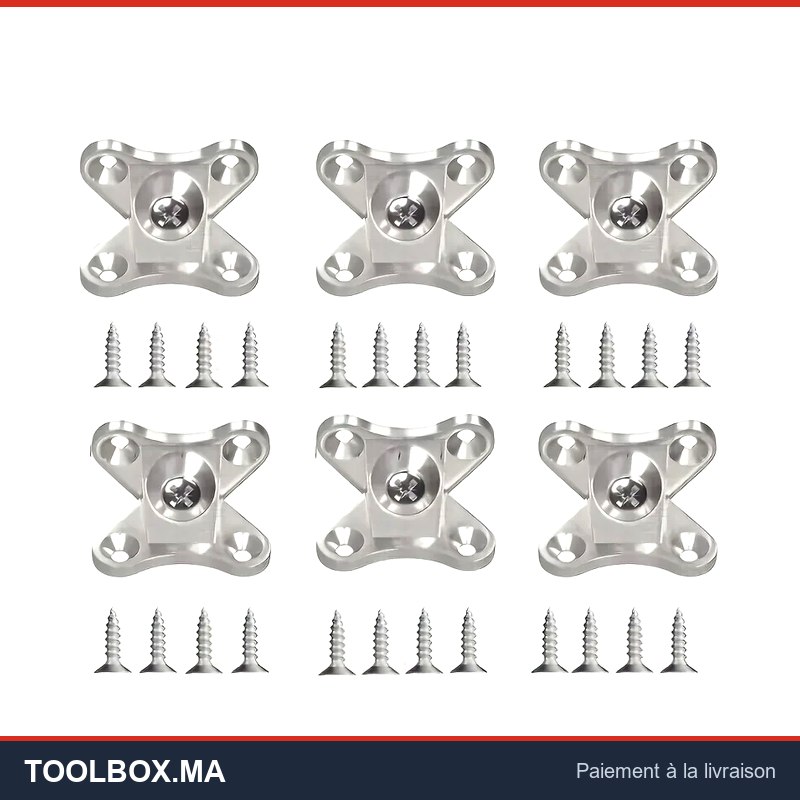 Supports d'angle papillon en alliage de Zinc, 30 pièces, connecteurs d'angle pour planche de bois, connecteurs de Support amovibles avec vis